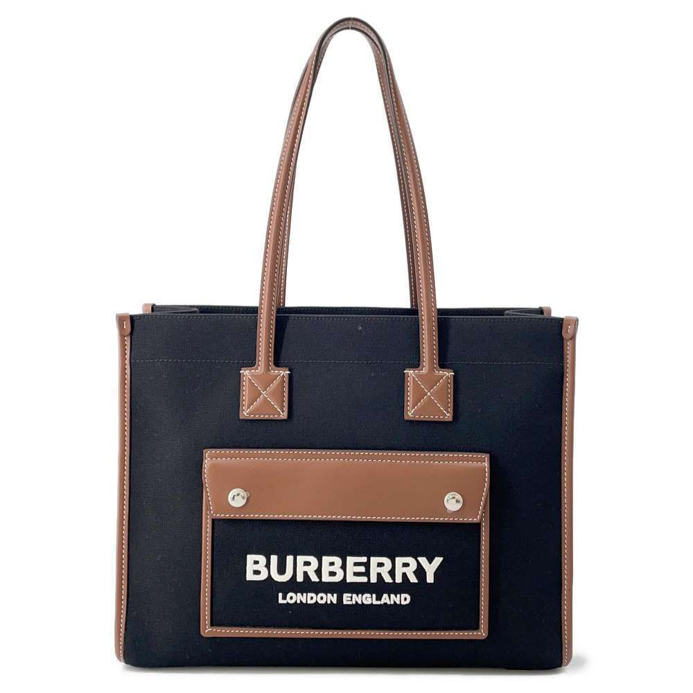 Burberry Freya Tote Canvas Bag Black - Picture 1 of 12